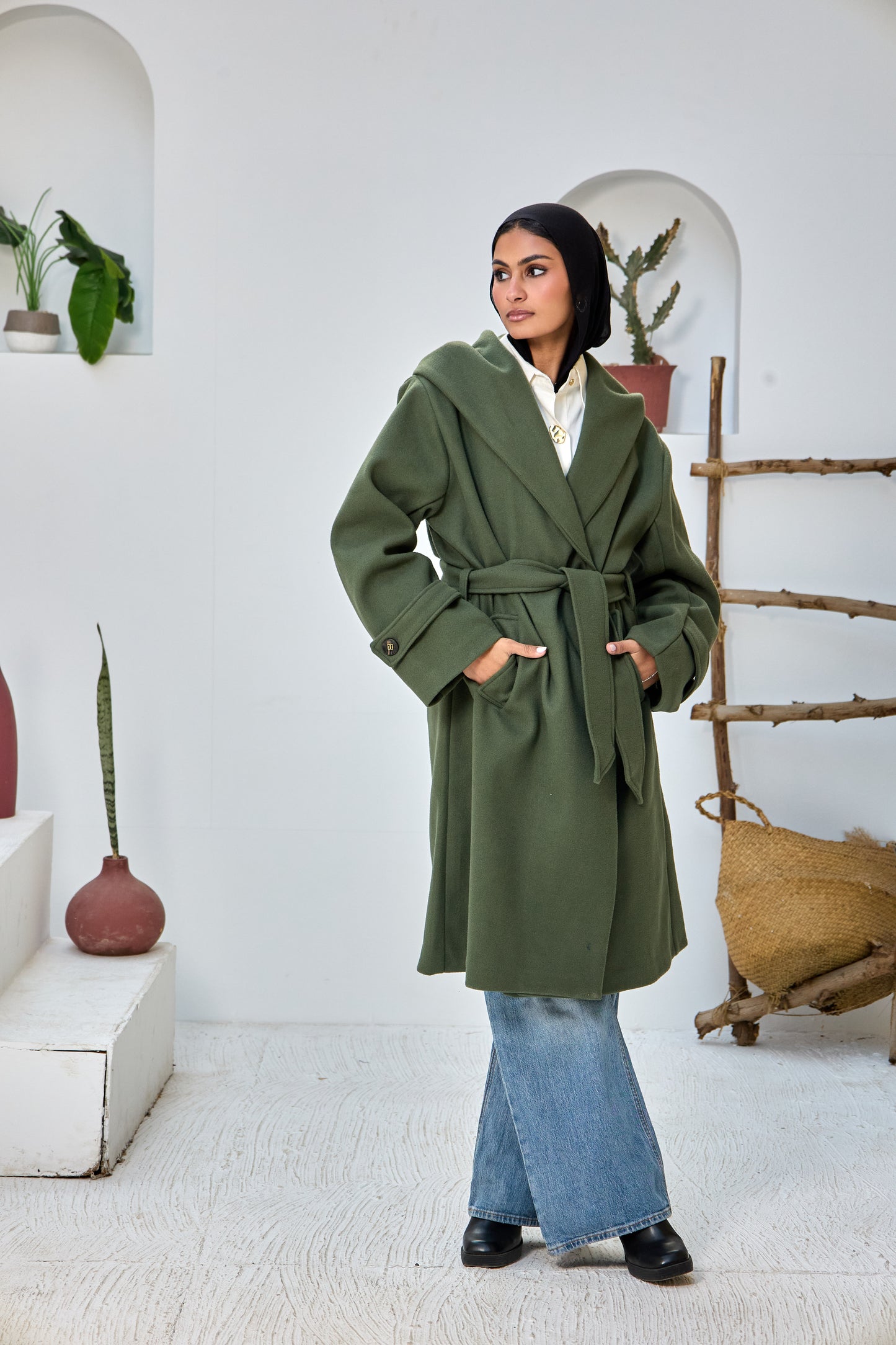 Hooded Long Wool Coat