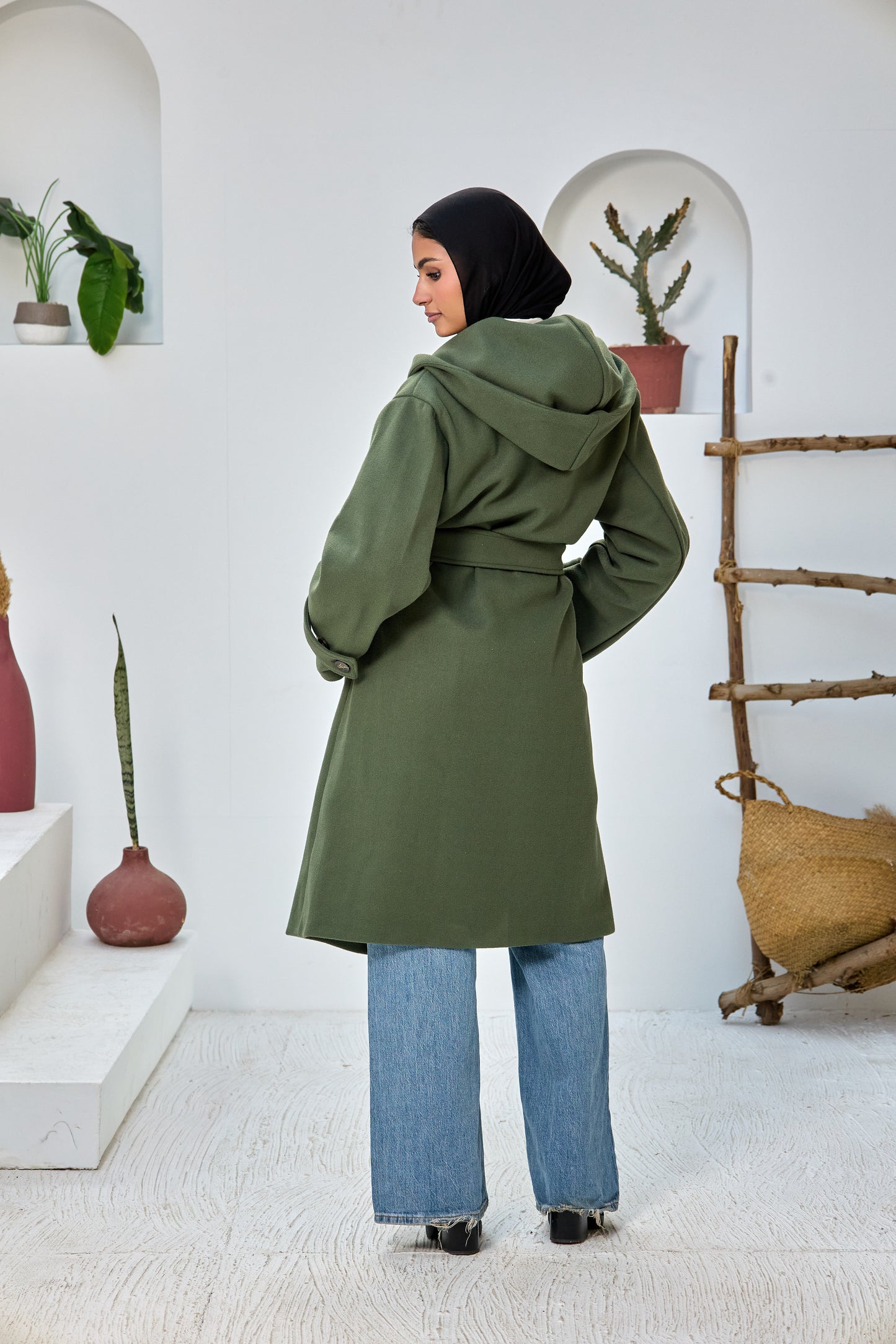 Hooded Long Wool Coat