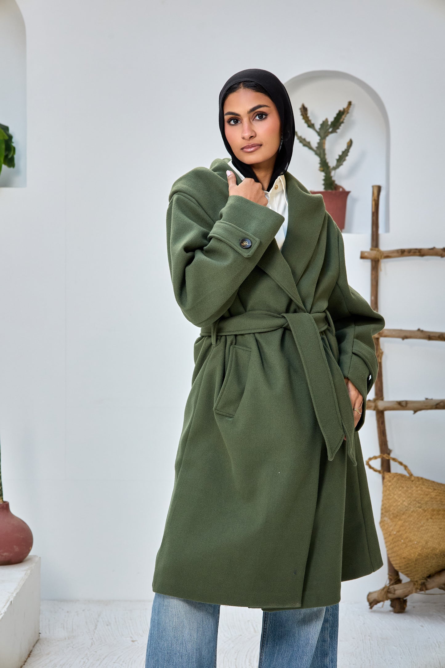Hooded Long Wool Coat