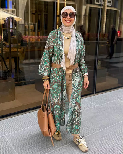 Mint forest kimono