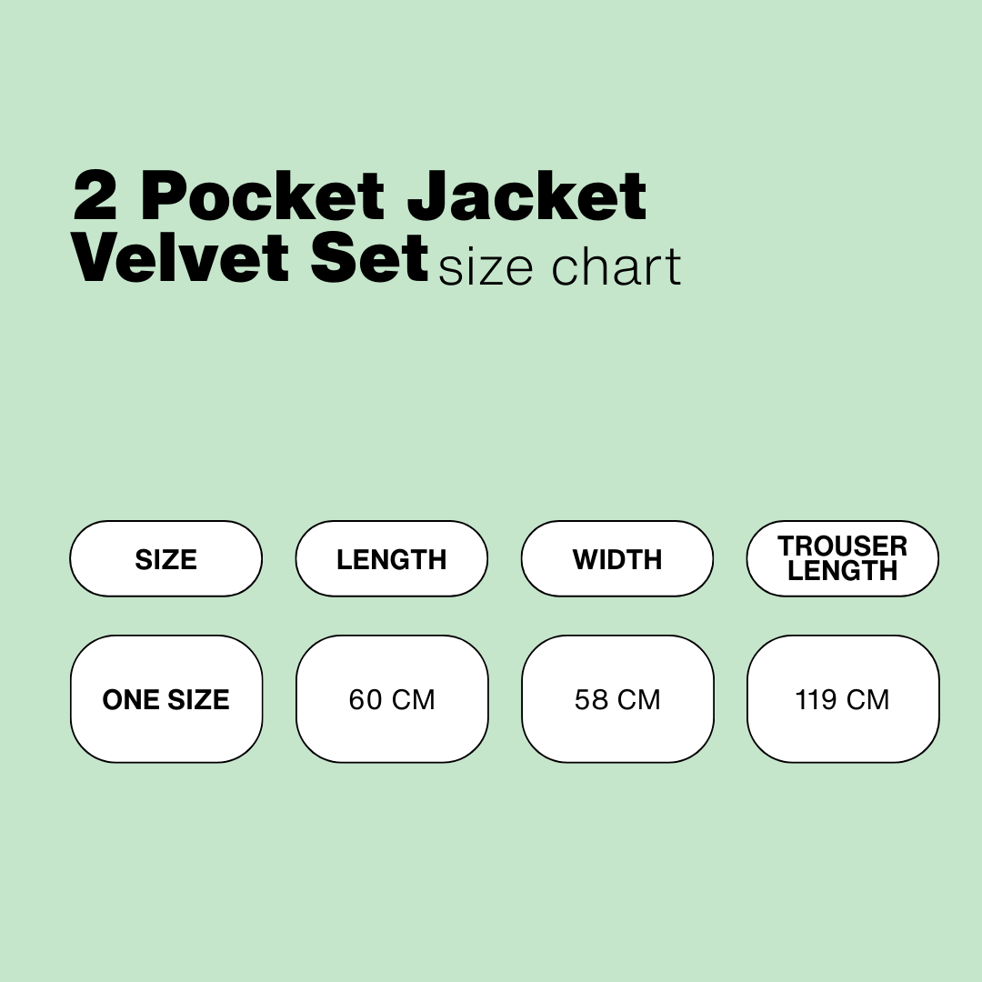 2 Pocket Jacket Velvet Set
