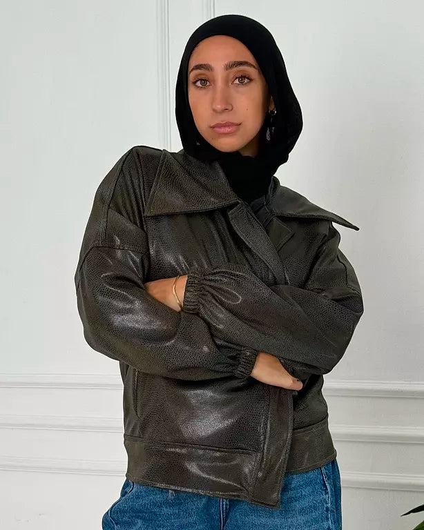 Olive leather jacket