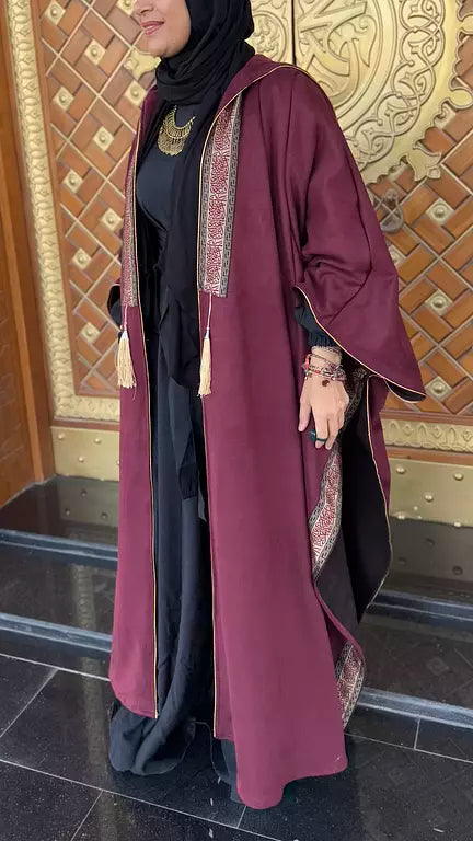 Burgundy suede kaftan