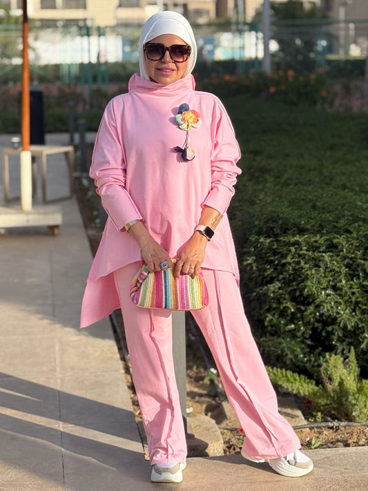 Pink Premium cotton high low top