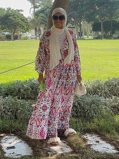 Summer dress in hot pink