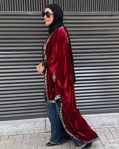 burgundy high low kaftan