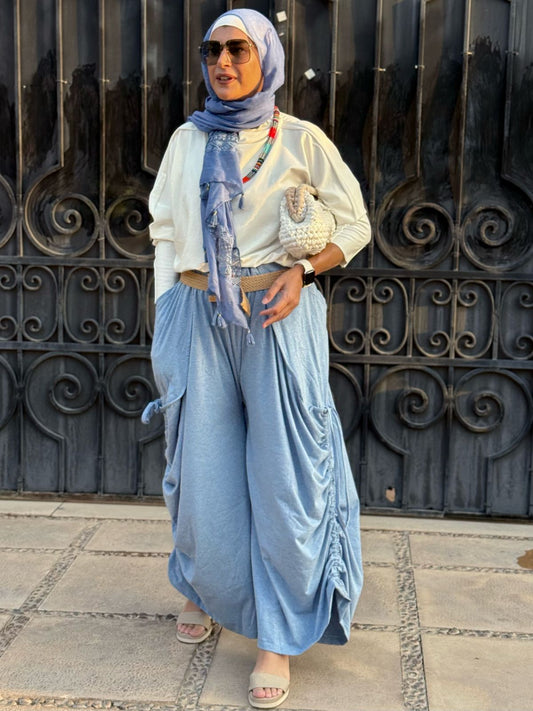 Boho Pants In Baby-Blue