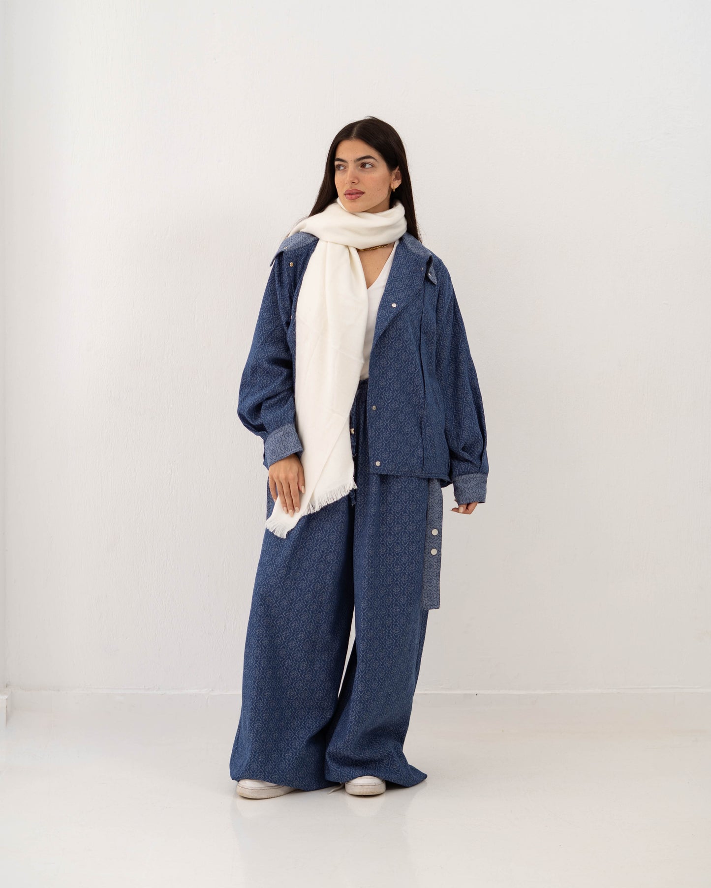 Boho Denim Set In Blue