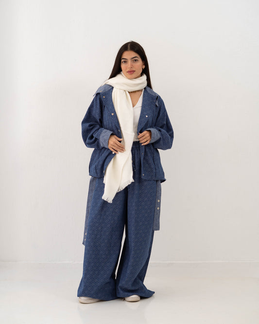 Boho Denim Set In Blue