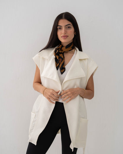 Leather Vest In Off-White