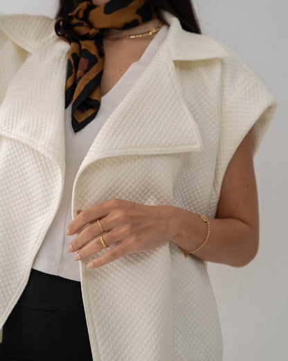 Leather Vest In Off-White