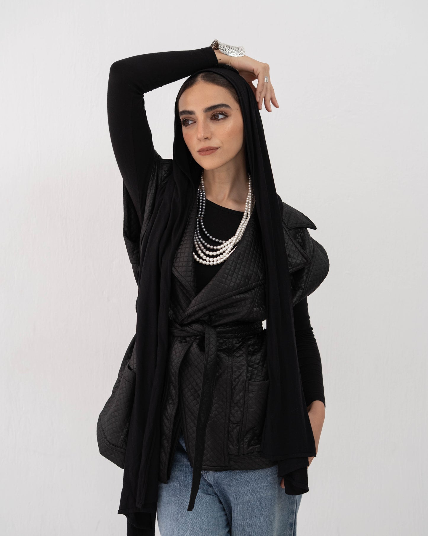 Leather Vest In Black