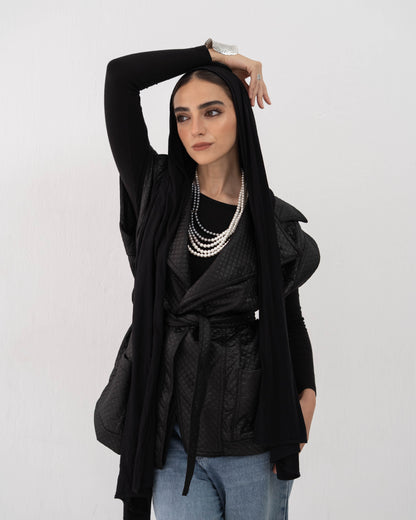 Leather Vest In Black