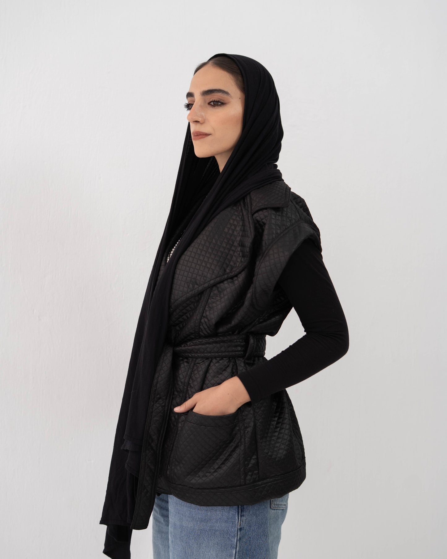 Leather Vest In Black