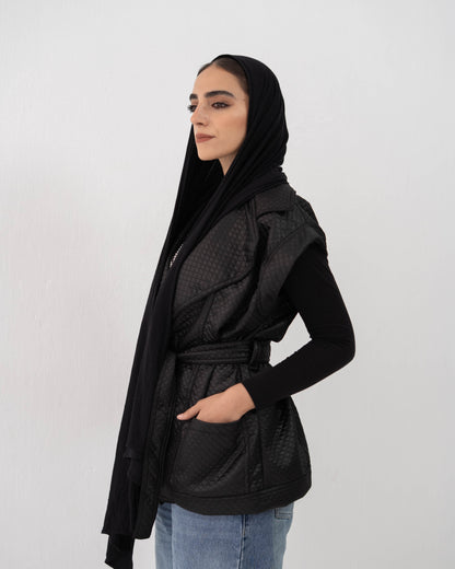 Leather Vest In Black