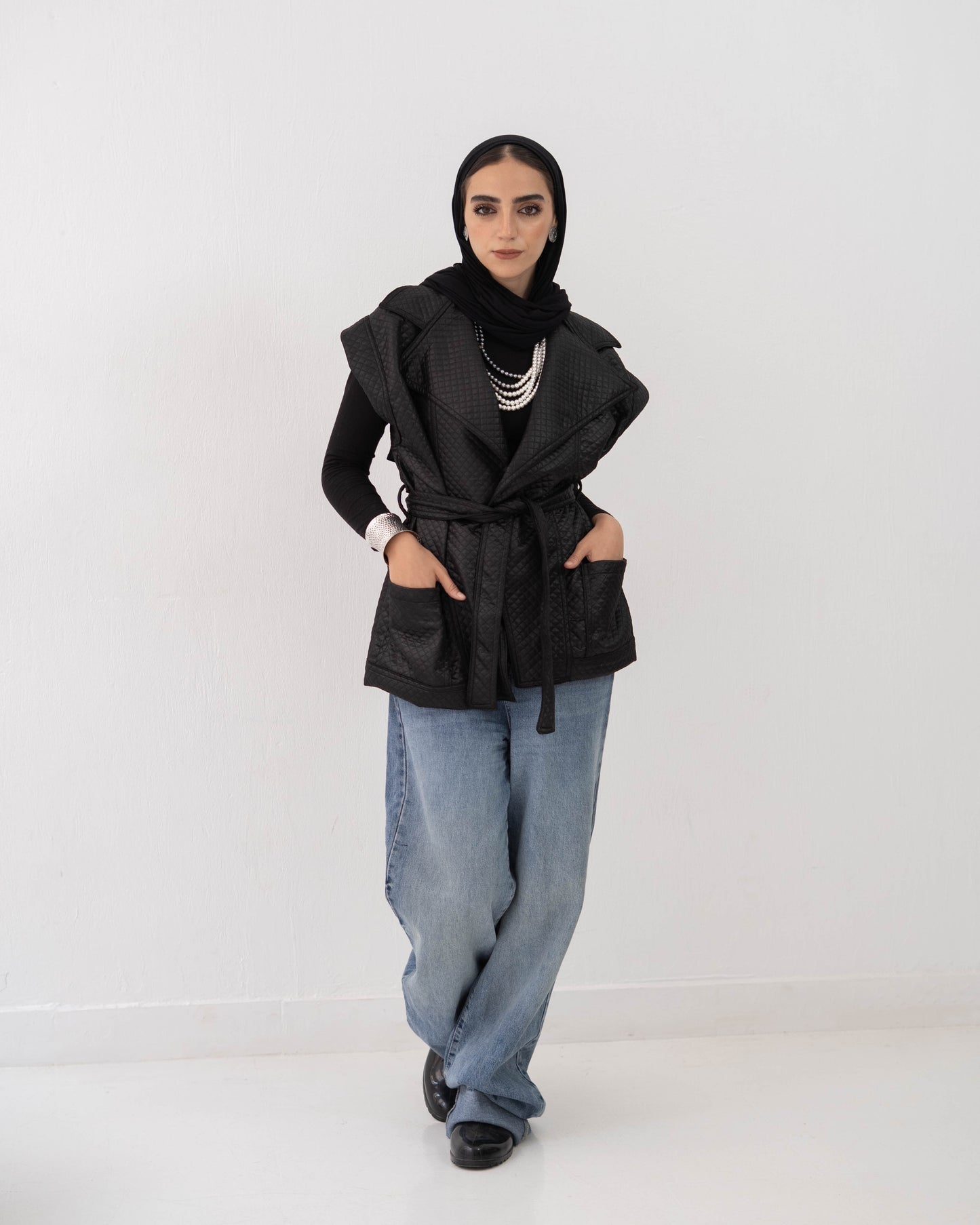 Leather Vest In Black