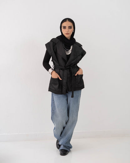 Leather Vest In Black