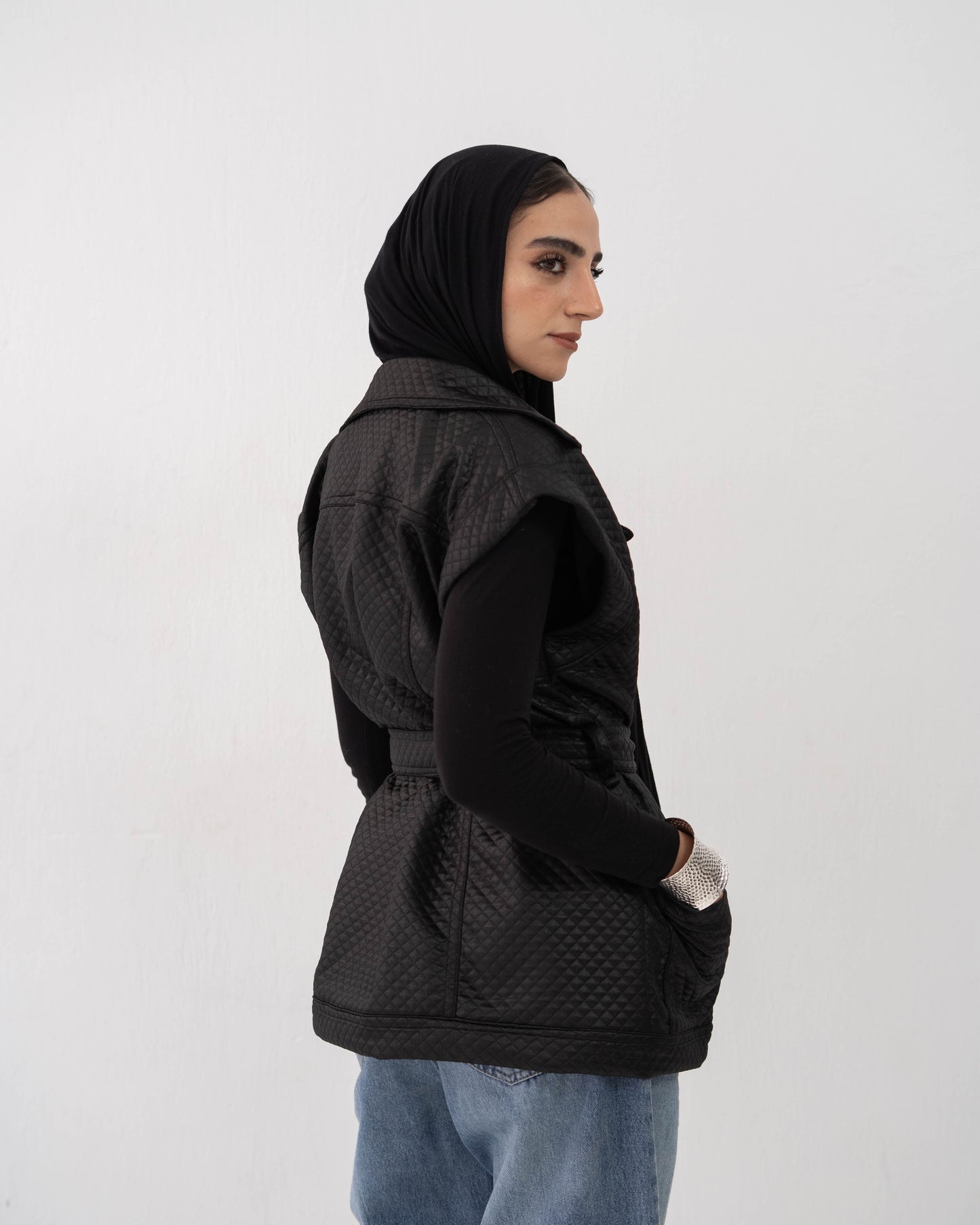 Leather Vest In Black