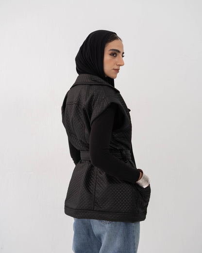 Leather Vest In Black