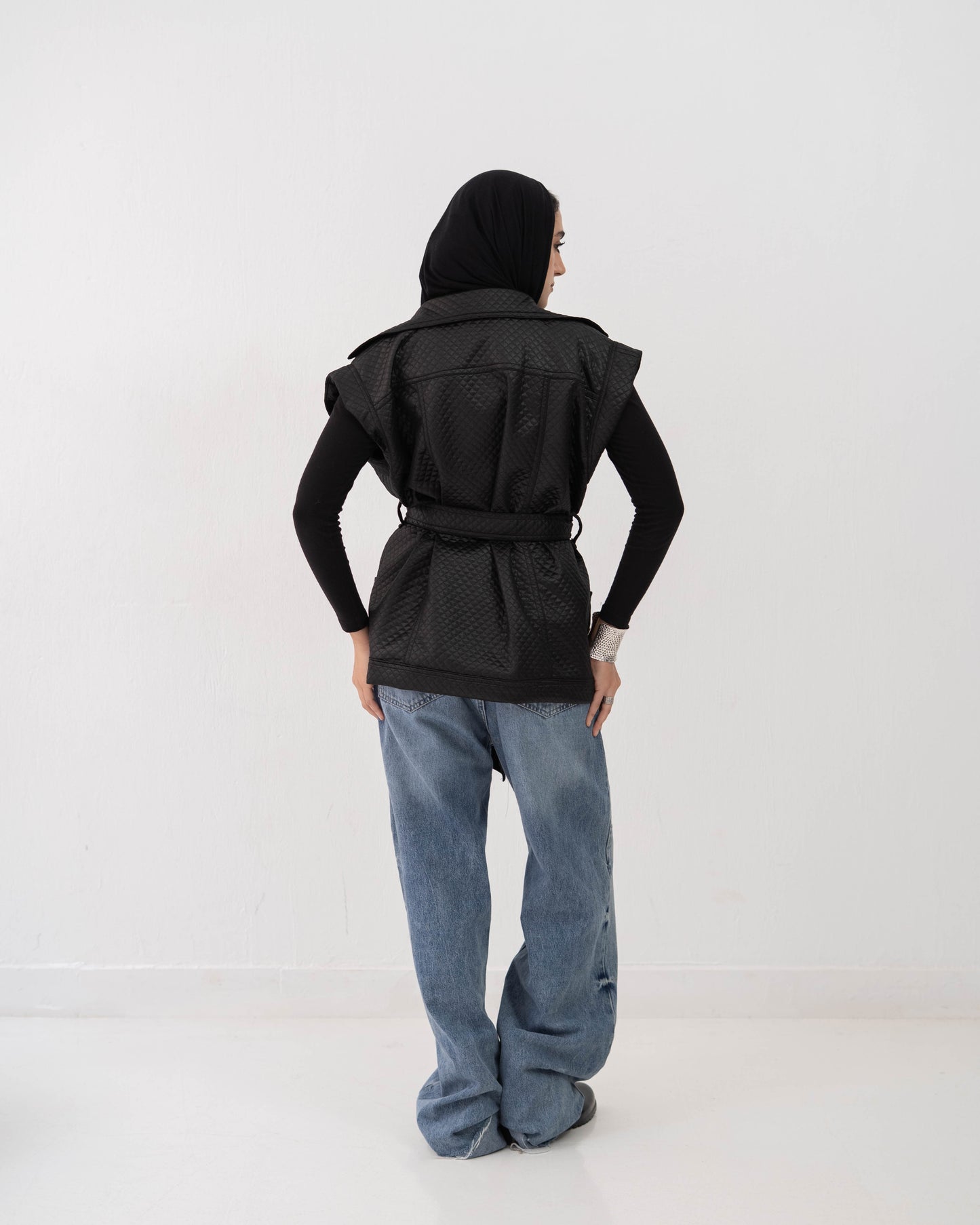 Leather Vest In Black