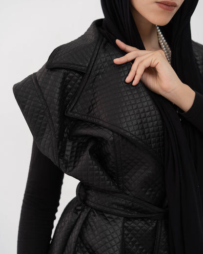 Leather Vest In Black