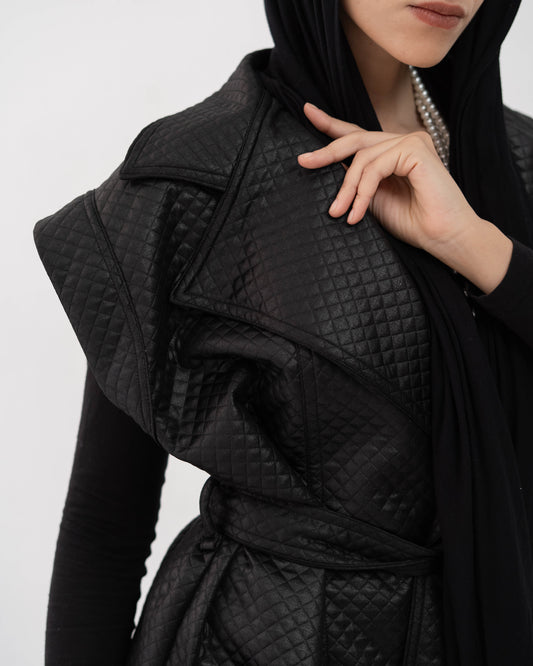 Leather Vest In Black