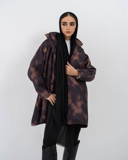 Tie-Die long Coat In Cinnamon