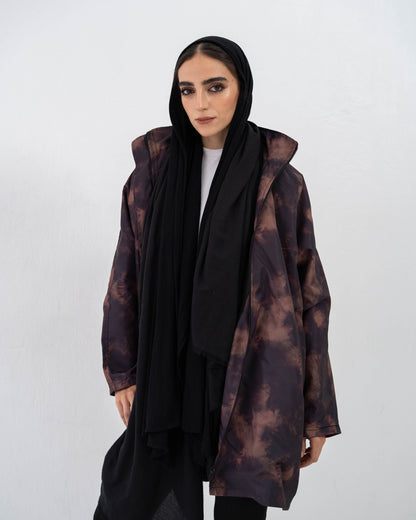 Tie-Die long Coat In Cinnamon