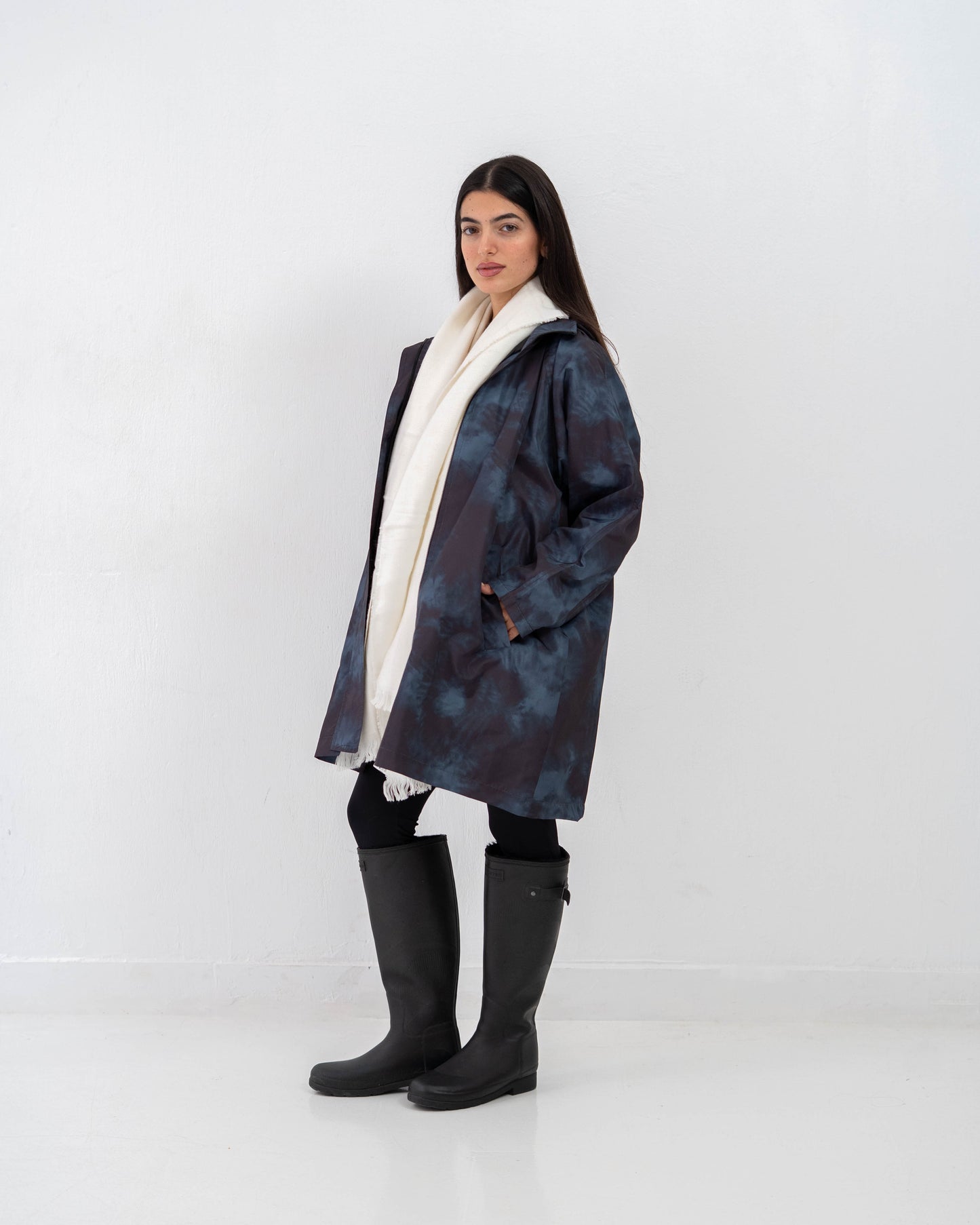 Tie-Die long Coat In Blue