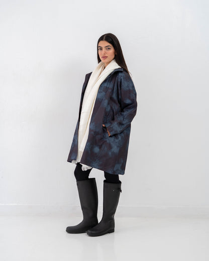 Tie-Die long Coat In Blue