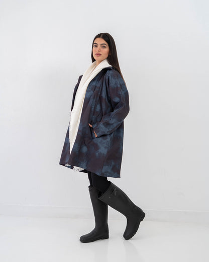 Tie-Die long Coat In Blue