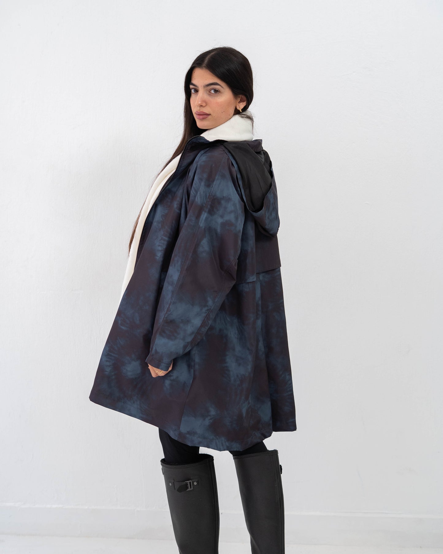 Tie-Die long Coat In Blue
