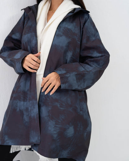 Tie-Die long Coat In Blue