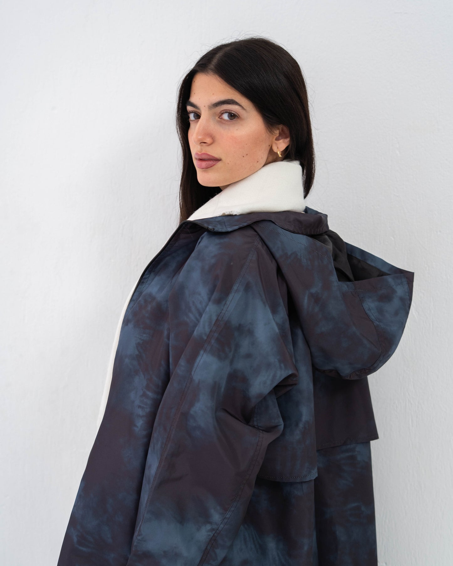 Tie-Die long Coat In Blue