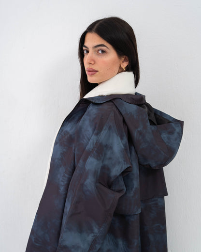 Tie-Die long Coat In Blue