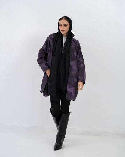 Tie-Die long Coat In Purple