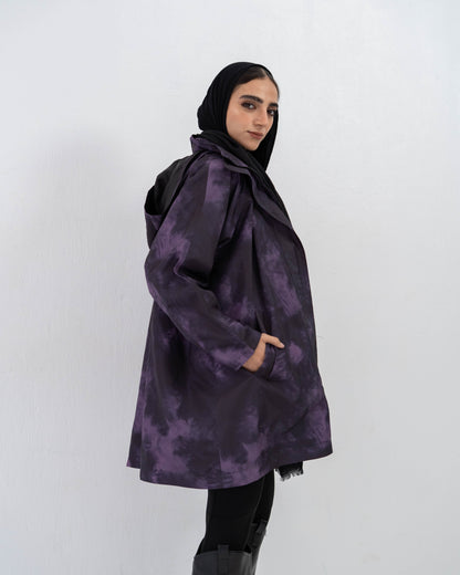 Tie-Die long Coat In Purple