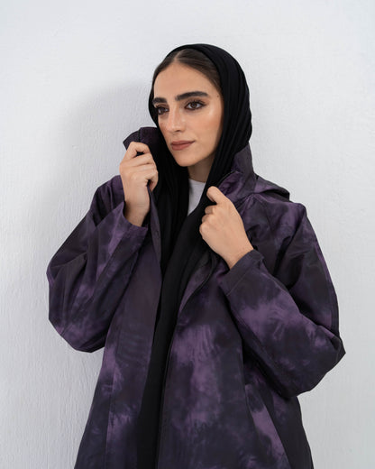 Tie-Die long Coat In Purple