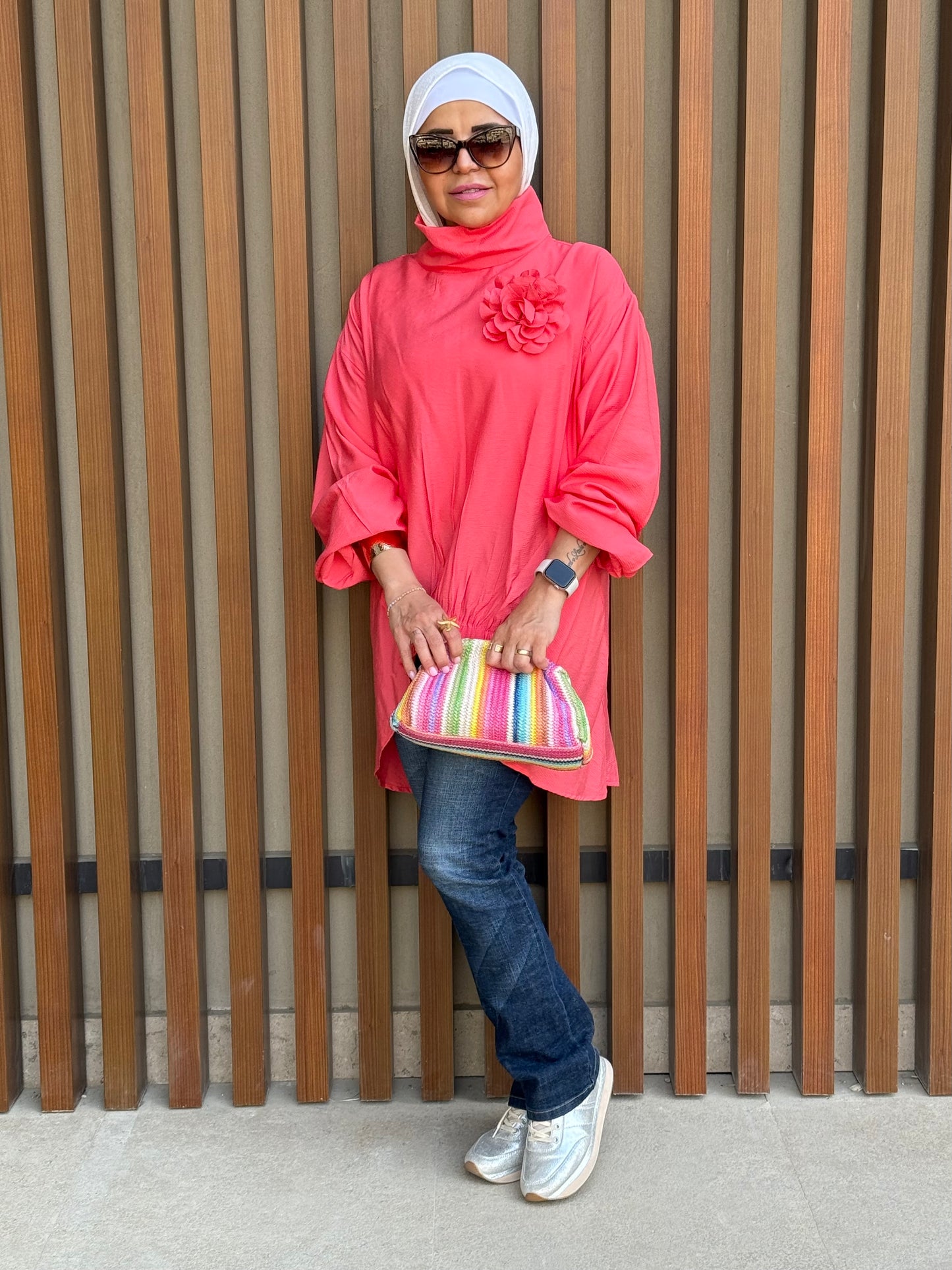 turtle neck top in Watermelon