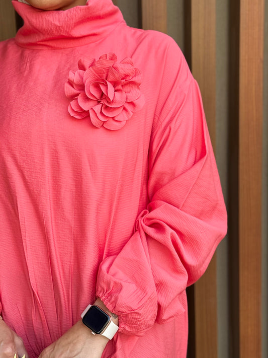turtle neck top in Watermelon