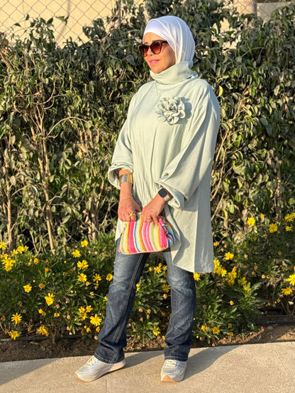 turtle neck top in mint