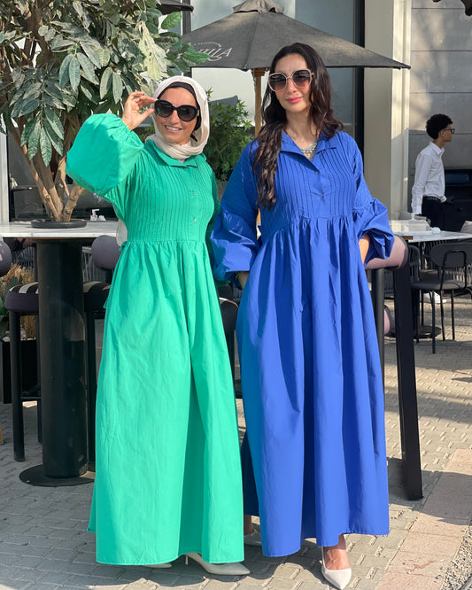 Serene poplin dress in green
