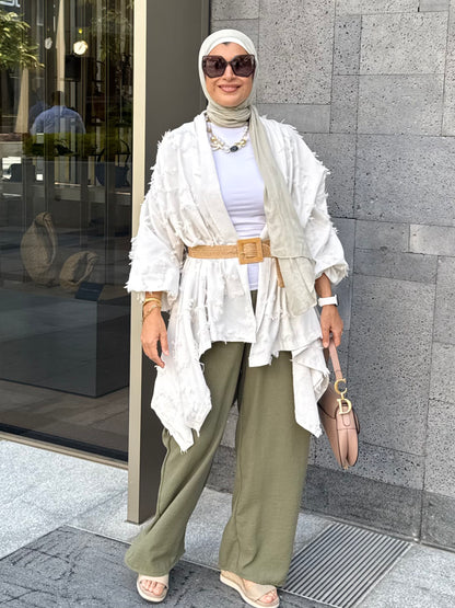 off white soft bloom cardigan