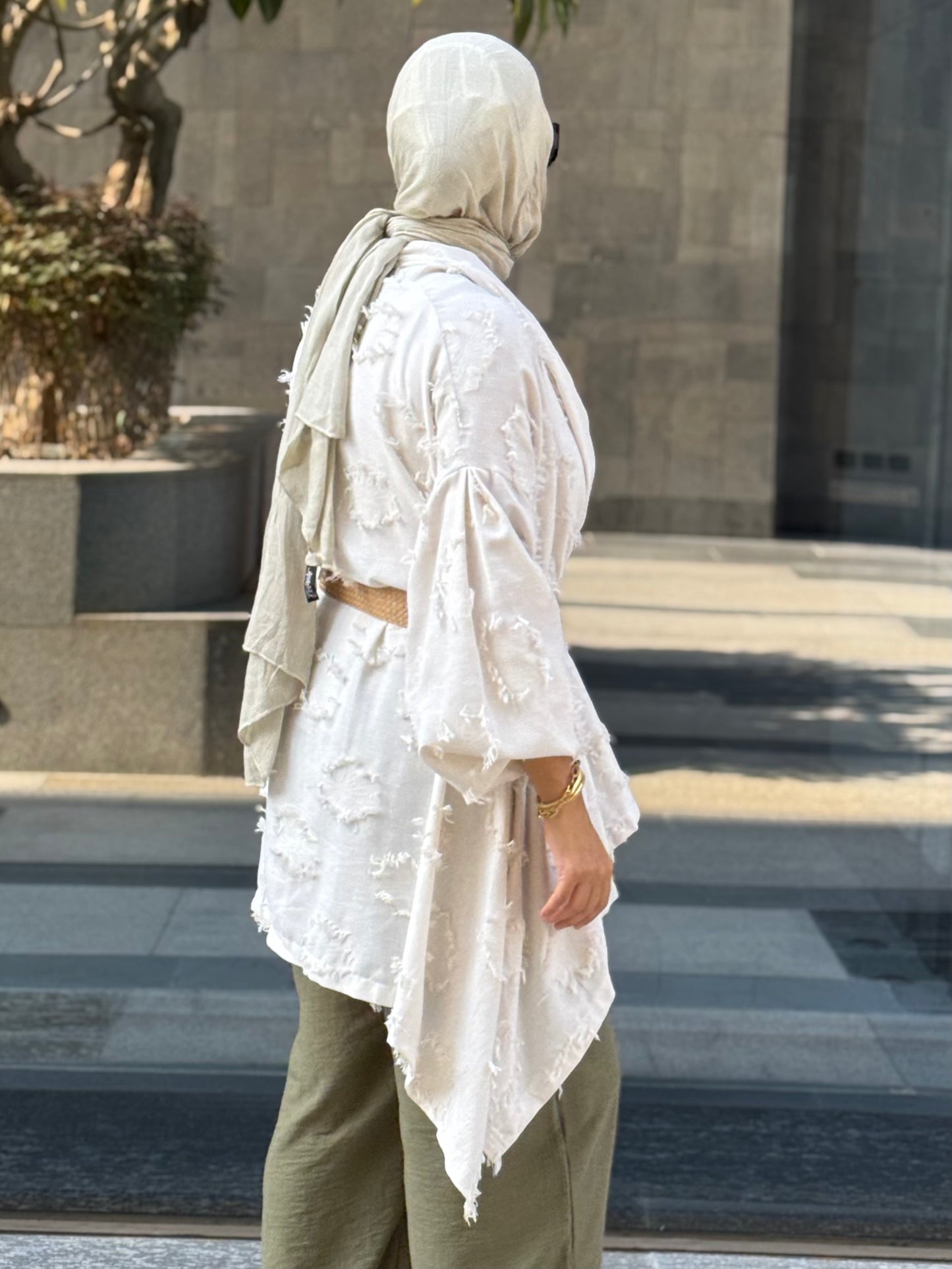 off white soft bloom cardigan