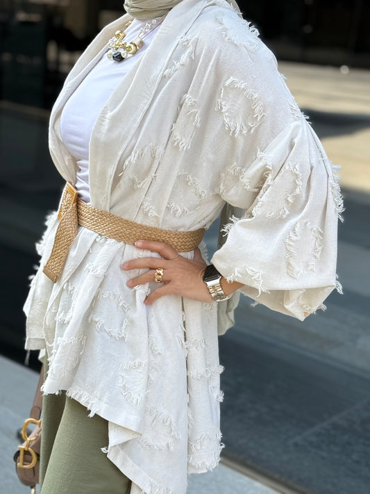 off white soft bloom cardigan