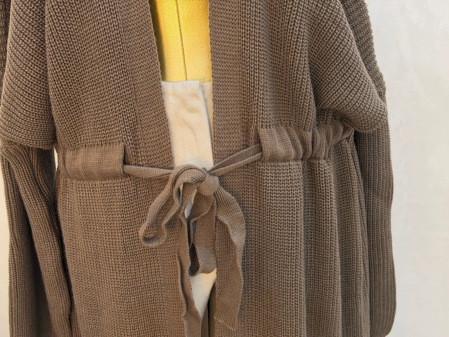 Belted Long Trico Cardigan