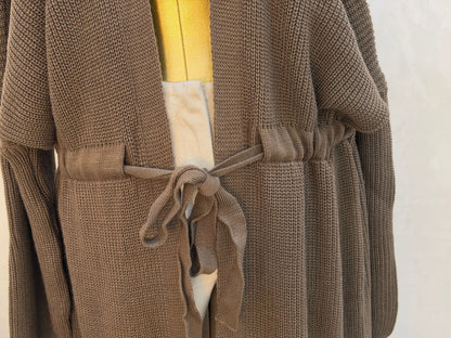 Belted Long Trico Cardigan