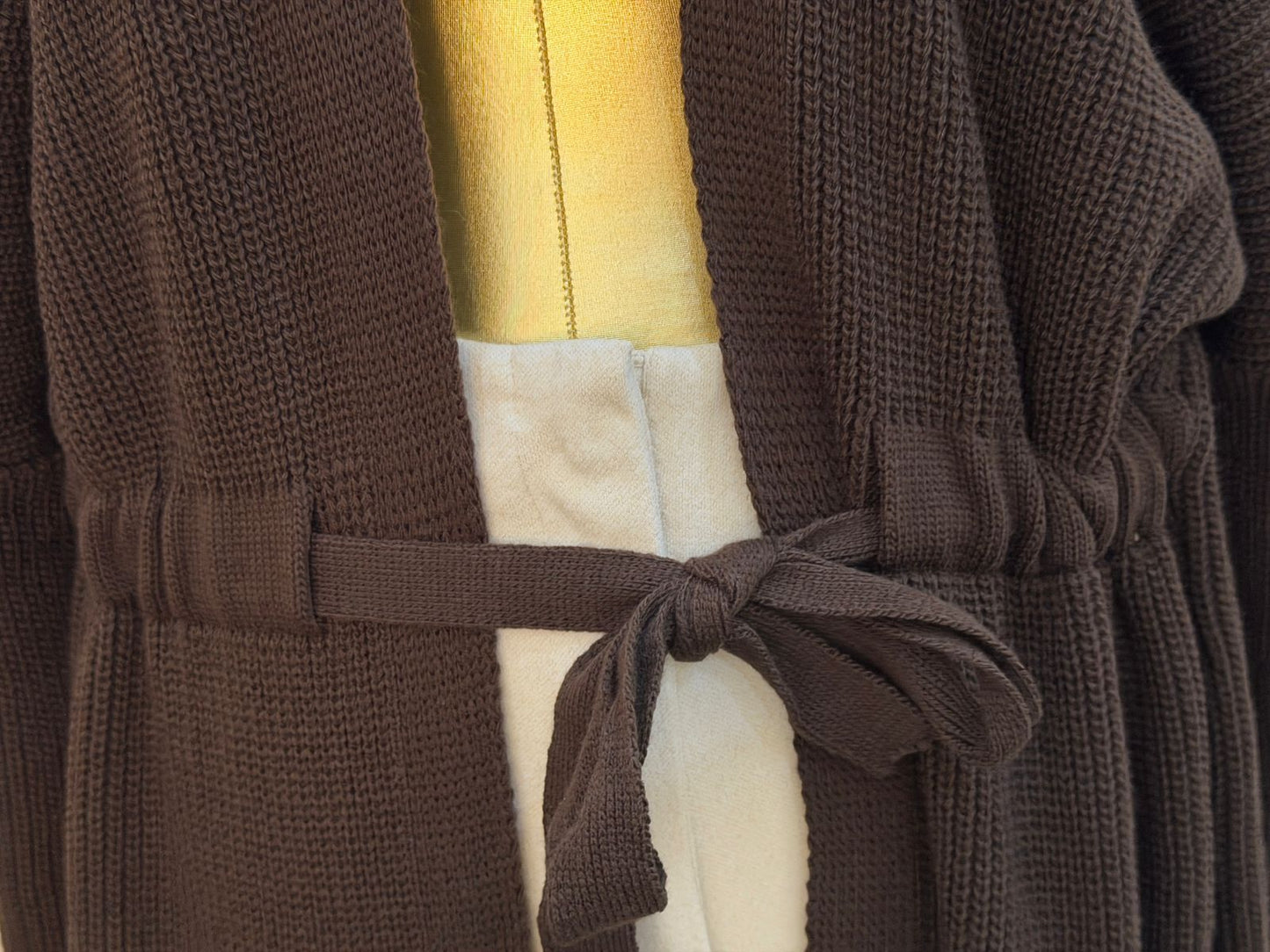 Belted Long Trico Cardigan