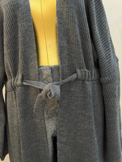 Belted Long Trico Cardigan
