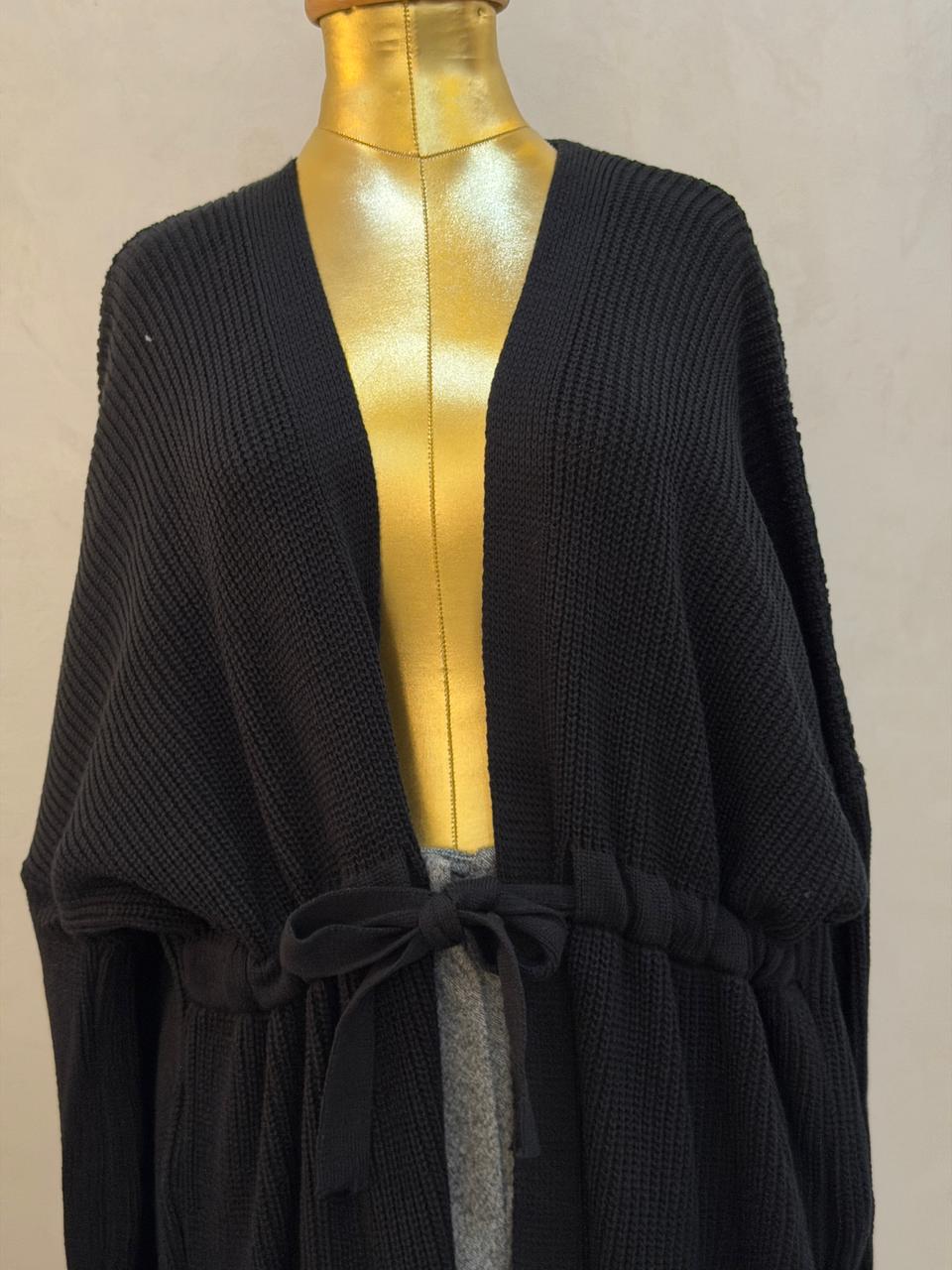 Belted Long Trico Cardigan